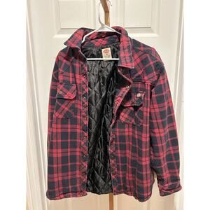 Dickies Black/Red Plaid Shacket, Size Medium